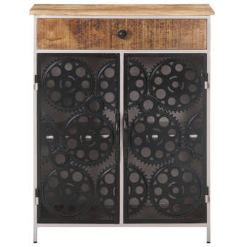 The Living Store Houten Dressoir - Bijzetkastje - 60 x 35 x 75 cm - Ruw mangohout