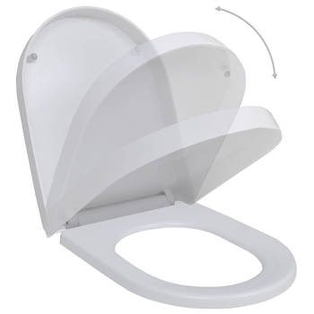 The Living Store Toiletbril - Soft-close - Wit - Kunststof - 46x36 cm - Incl - 2 toiletbrillen