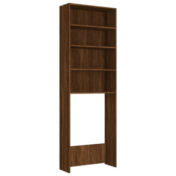 The Living Store Houten Wasmachinekast - 64 x 24 x 190 cm - Bruineiken