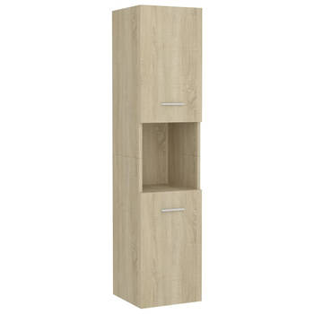 The Living Store Wandkast Sonoma Eiken 30x30x130 cm - 5 vakken - 2 deuren