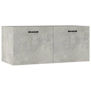 The Living Store Zwevende Wandkast - Betongrijs - 80 x 35 x 36.5 cm - Hoge Kwaliteit