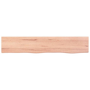 The Living Store Wandplank Eikenhout - Rustieke stijl - 100x20x6 cm - Lichtbruin