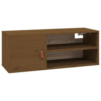 The Living Store Wandkast Massief Grenenhout - 80 x 30 x 30 cm - Honingbruin