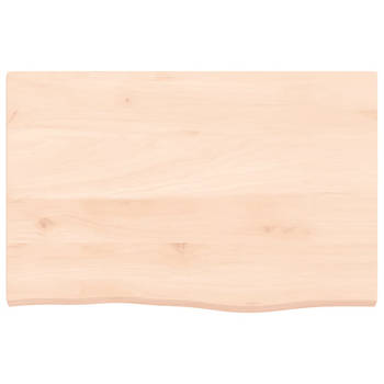 The Living Store Wandplank Rustieke Stijl - 60 x 40 x 2 cm - Massief Eikenhout - 20 kg Draagvermogen