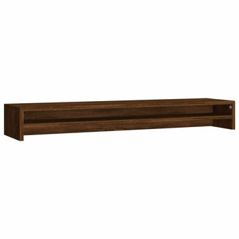 The Living Store Monitorstandaard - Schermverhoger - 100 x 24 x 13 cm - Ken- Bruineiken - Materiaal- Bewerkt hout
