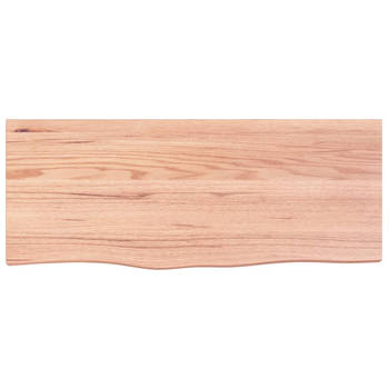 The Living Store Wandplank Eikenhout - Rustieke Stijl - 100 x 40 x 4 cm - Draagvermogen 32 kg