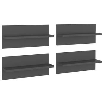 The Living Store Wandschap - Wandplanken - 40 x 11.5 x 18 cm - Grijs