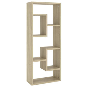 The Living Store - Wandschap - Sonoma Eiken - 36 x 16 x 90 cm - Open vakken