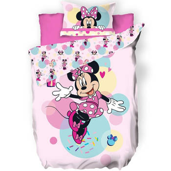 Disney Minnie Mouse Dekbedovertrek, Happy - Eenpersoons - 140 x 200 cm - Polycotton