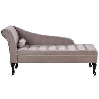 Beliani PESSAC - Chaise longue-Beige-Fluweel