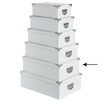 5Five Opbergdoos/box - wit - L44 x B31 x H15 cm - Stevig karton - Whitebox - Opbergbox