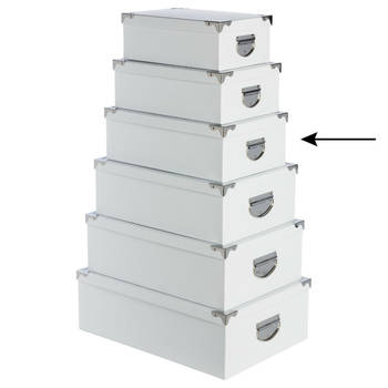 5Five Opbergdoos/box - wit - L36 x B24.5 x H12.5 cm - Stevig karton - Whitebox - Opbergbox