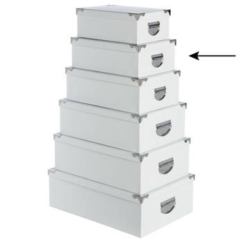 5Five Opbergdoos/box - wit - L32 x B21.5 x H12 cm - Stevig karton - Whitebox - Opbergbox