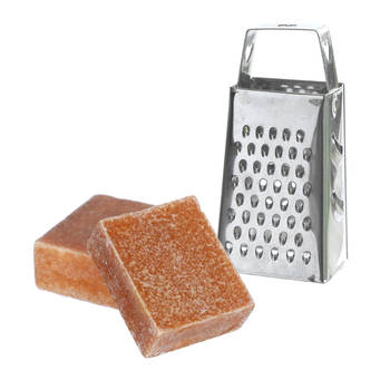 Ideas4seasons Amberblokjes/geurblokjes cadeauset - amber geur - inclusief mini rasp - Amberblokjes