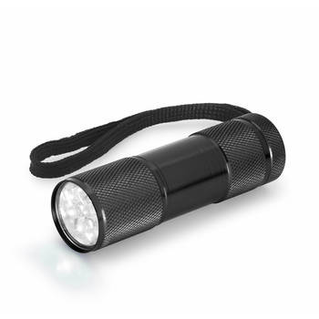 Compacte LED kinder zaklamp - aluminium - zwart - 9 cm - Zaklampen