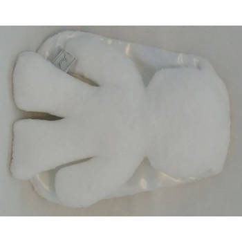 Harlekijn Snuggle Bunny wit met witte oren. 26 cm