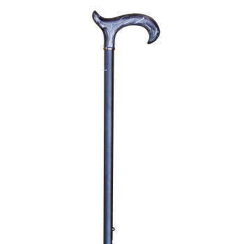 Classic Canes Verstelbare wandelstok - Zwart - Aluminium - Zwart acryl handvat - Lengte 78 - 103 cm