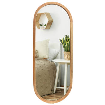 MISOU Passpiegel hangend - Ovaal - Wandspiegel - Hout - 35x90 cm - Spiegel hangend - Wanddecoratie