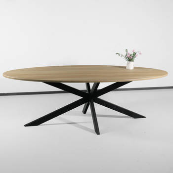 Eettafel ovaal 240cm Rato lichtbruin ovale tafel