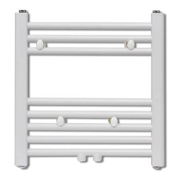 The Living Store Handdoekradiator - 480x480mm - 8 stalen dwarsbalken - wit - 210W