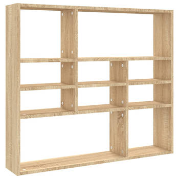 The Living Store Wandschap Spaanplaat - 90 x 16 x 78 cm - Sonoma Eiken