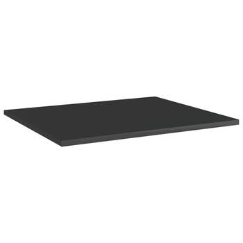 The Living Store Wandschap - Hoogglans zwart - 60 x 50 x 1.5 cm - Set van 8