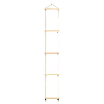 The Living Store Touwladder - Houten ladder - 30 x 168 cm - Met 5 sporten