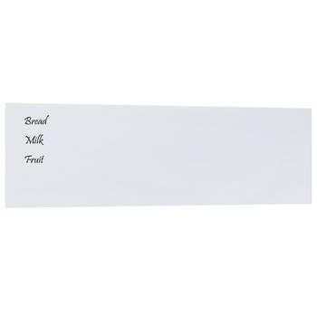 The Living Store Wandgemonteerd Magneetbord - Wit - 100x30 cm - Gehard Glas