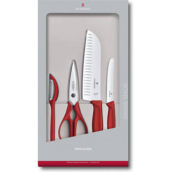 Victorinox Swiss Classic Kitchen set 4 delig rood