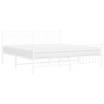 vidaXL Bedframe met hoofd- en voeteneinde metaal wit 180x200 cm