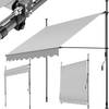 tectake - klemluifel - Zonnescherm – Zonneluifel - Klem-zonwering - Zonnescherm Balkon - 200 x 180 cm - lichtgrijs