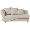 Beliani MERI - Chaise longue-Beige-Linnen