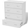 The Living Store Dressoir - Wit - 60 x 30.5 x 71 cm - 4 lades - Eenvoudig te monteren