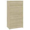 The Living Store Dressoir MDF - 50 x 34 x 96 cm - 6 lades - Sonoma eiken