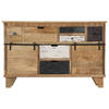 The Living Store Dressoir Massief Mangohout - 140 x 38 x 90 cm - 7 lades en 2 deuren