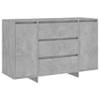 The Living Store Dressoir Betongrijs 120 x 41 x 75 cm - 2 deuren en 3 lades