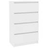 The Living Store Dressoir - Minimalistisch - Ladekast - 60 x 35 x 98.5 cm - Wit - Bewerkt Hout