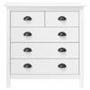 The Living Store Hill Dressoir - Bijzetkast - 79 x 40 x 80 cm - 5 lades - Wit