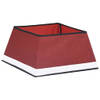 The Living Store Kerstboomkraag - Rood/Wit - 25cm - Stof/Karton