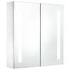 The Living Store LED wandspiegelkast - 60x14x62 cm - MDF - Wit/zilver