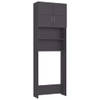 The Living Store Wasmachinekast 64x25-5x190 cm bewerkt hout grijs - Badkamerkast