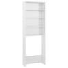 The Living Store Badkaast - Wasmachinekast - Afm - 64x24x190 cm - Hoogglans wit