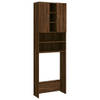 The Living Store Wasmachinekast - Brown Oak - 64 x 25.5 x 190 cm - 2 deuren - 9 vakken