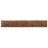 The Living Store Wandkapstok - Gerecycled hout - 100x2.5x15 cm - Met 5 haken