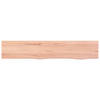 The Living Store Wandplank Eikenhout - Rustieke stijl - 100x20x6 cm - Lichtbruin