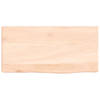 The Living Store Wandplank Rustieke Stijl - Massief Eikenhout - 40 x 20 x 6 cm - Draagvermogen 20 kg