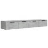 The Living Store Wandkast - Betongrijs - 68 x 30 x 20 cm - Bewerkt hout