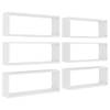 The Living Store Wandplanken Set - Wit - 60 x 15 x 23 cm - Spaanplaat