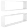 The Living Store Wandschappen - Hoogglans Wit - 100 x 15 x 30 cm - Kubusontwerp