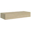 The Living Store Zwevend Schap - Eiken - 60x23.5x10 cm - Voldoende Ruimte